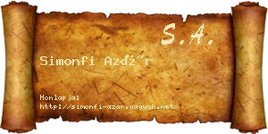 Simonfi Azár névjegykártya
